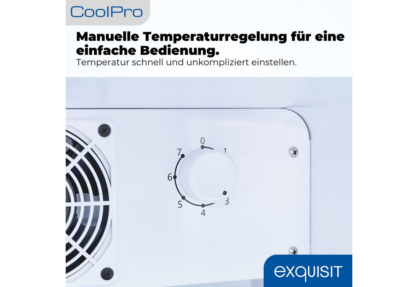 exquisit Getränkekühlschrank GKS5240-GT-160C, 140 cm hoch, 54 cm breit, Isolierglastür, Gitterablage, manuelle Temperaturregelung Bild 3