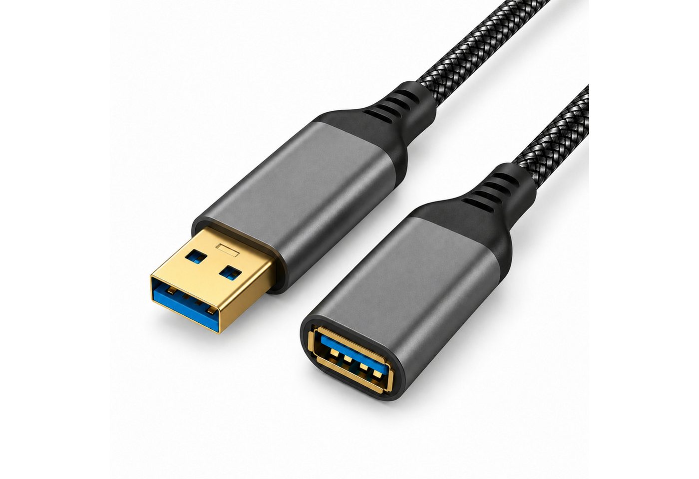 PlugUp USB 3.0 Verlängerungskabel 5 Gbit/s – USB-A Stecker zu USB-A Buchse USB-Kabel, USB Typ A, USB Typ A (200 cm), Bis zu 10 Gbit/s Datenübertragung – Plug & Play – für USB-A Geräte Bild 5