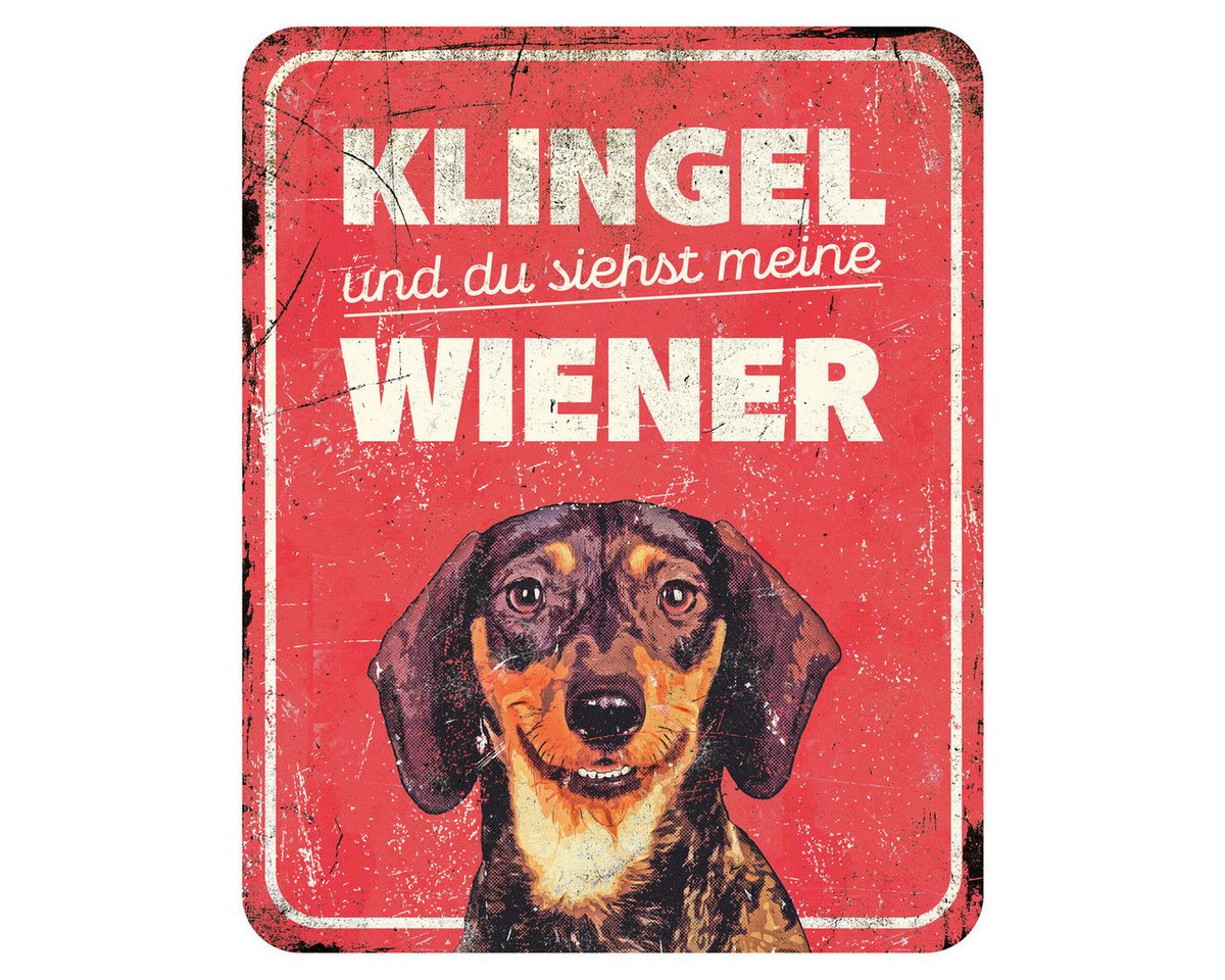 D&D Warnschild Warnschild Dackel rot