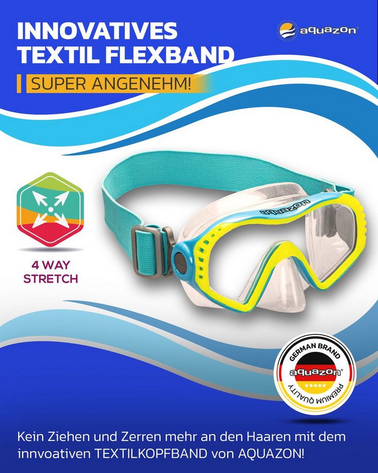 AQUAZON Taucherbrille Starfish Schnorchelbrille Kinder 7-12 Jahre Bild 3