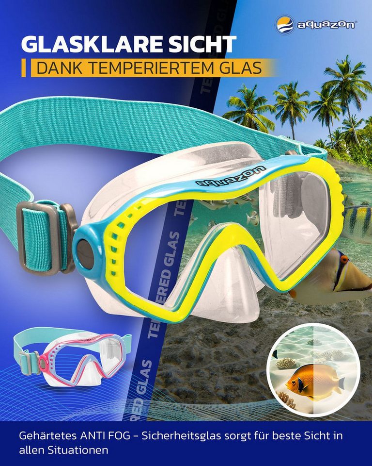 AQUAZON Taucherbrille Starfish Schnorchelbrille Kinder 7-12 Jahre Bild 5
