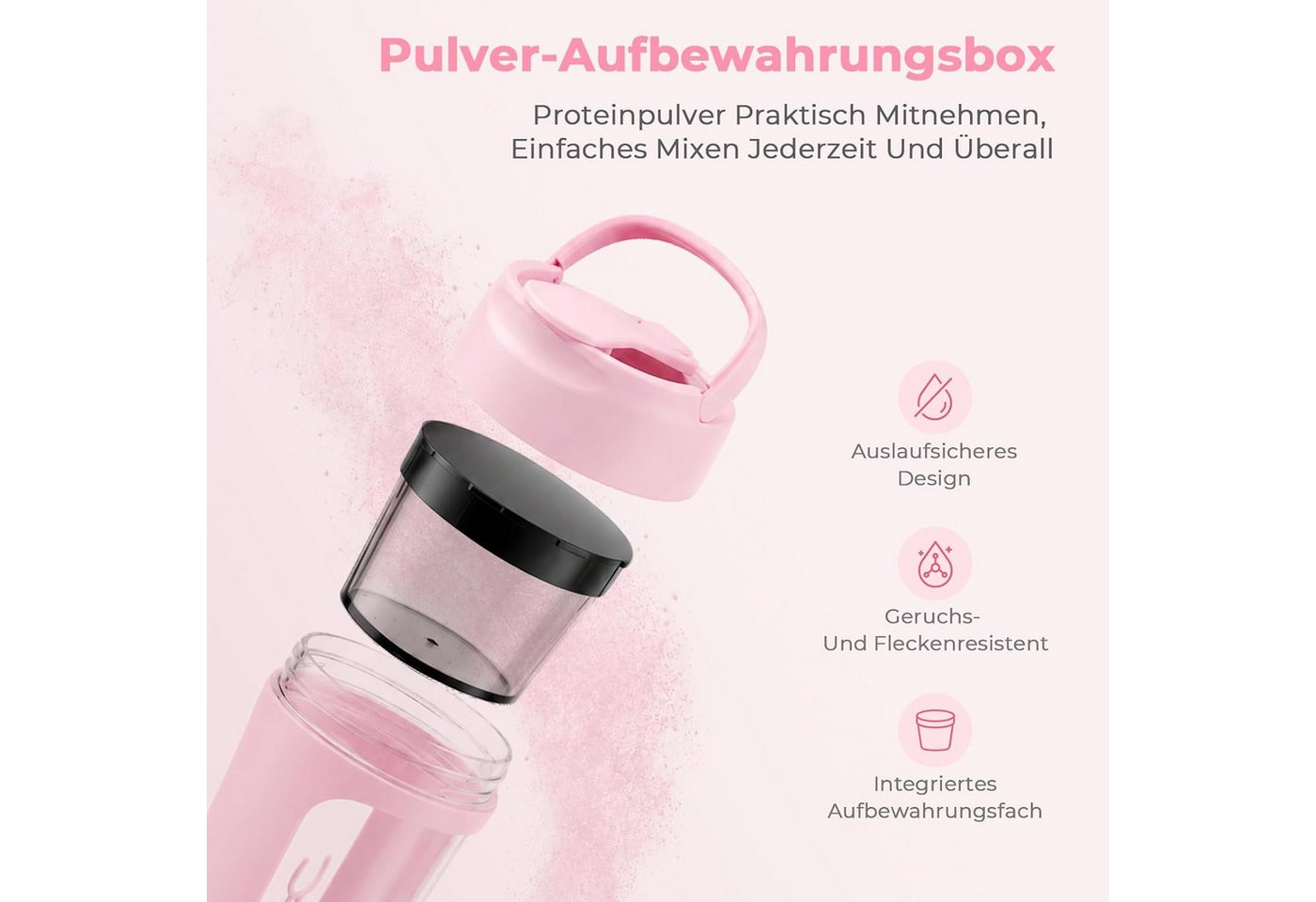 AIMAX Elektrischer Shaker Elektrischer Protein Shaker 650 ml USB-C Akku Mixer Bild 2