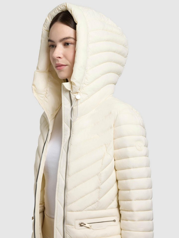 khujo Outdoorjacke Lorella Übergangsjacke mit Kapuze und Taillengürtel