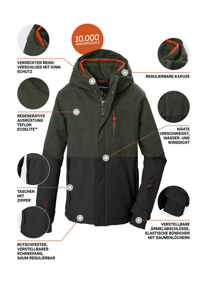 Killtec Skijacke KSW 219 BYS SKI JCKT Zweifarbig, wasserdicht, atmungsaktiv, verstellbare Kapuze Bild 4