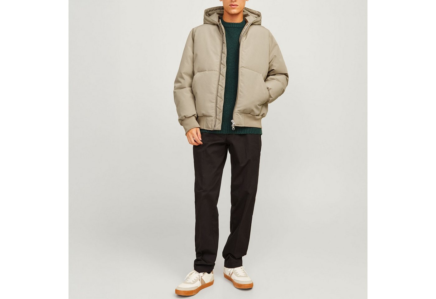 Jack & Jones Outdoorjacke JCOCOLLECTIVE Bomber Jacket SN mit verstellbarer Kapuze