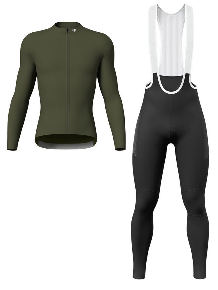 Wulibike Radtrikot Herren Radsport-Set, Comfort-Trikot & Cargo-Hose mit 3D-Polster (2-tlg) Hybrid-Fit, SK-F08-Sitzpolster, 7 Cargo-Taschen, 360°-Reflektoren Bild 2
