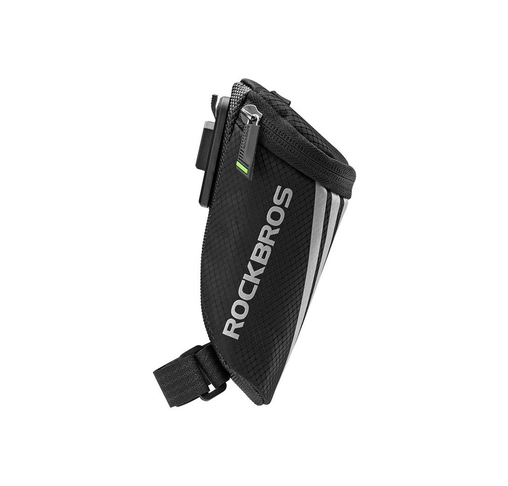 Illes-Laedchen Satteltasche ROCKBROS Fahrrad Satteltasche aus Nylon mit Click-System, kompakte Fahrradtasche inkl. Adapter 15,5 x 6,5 x 5 cm, Schwarz Bild 4