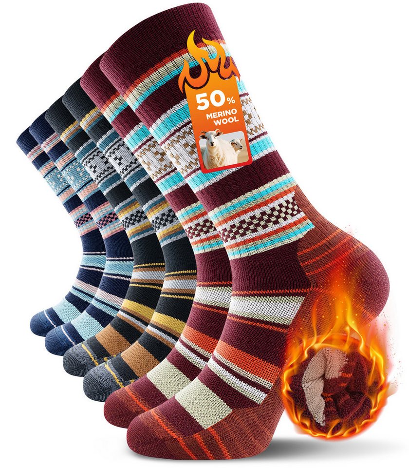 TANSTC Sportsocken Merino-Wollsocken für Damen und Herren, warme Socken, Wintersocken Weich, warm, vielseitig nutzbar, 3er-Pack Bild 4
