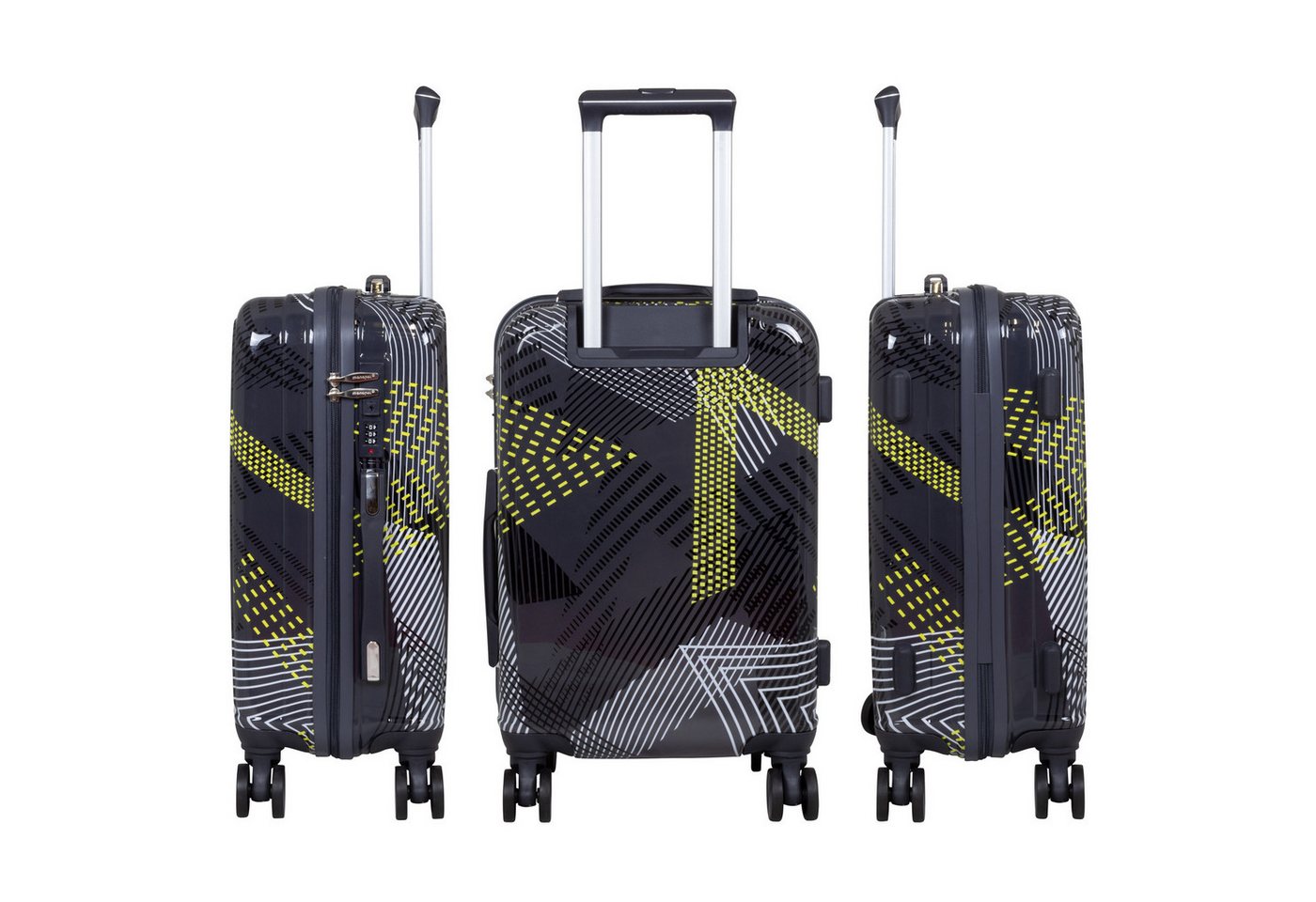 Trendyshop365 Trolley Koffer Ravenna, 4 Farben, 3 Größen, 4 Rollen, Print-Design, Polycarbonat, Zahlenschloss Bild 4
