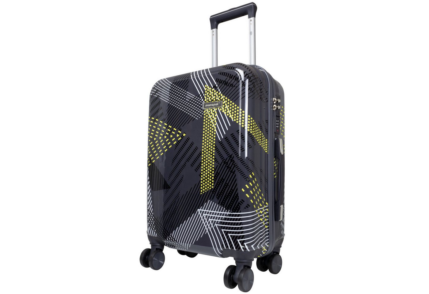 Trendyshop365 Trolley Koffer Ravenna, 4 Farben, 3 Größen, 4 Rollen, Print-Design, Polycarbonat, Zahlenschloss Bild 5