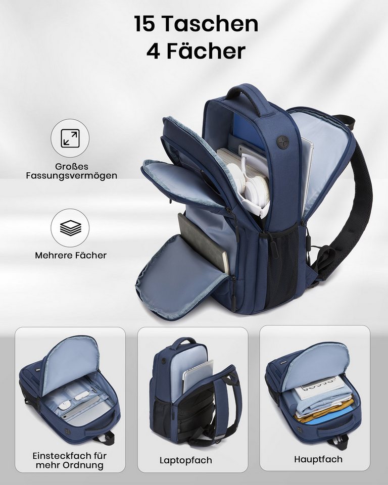 KONO Rucksack Handgepäck-Rucksack 45x30x18cm Bild 3