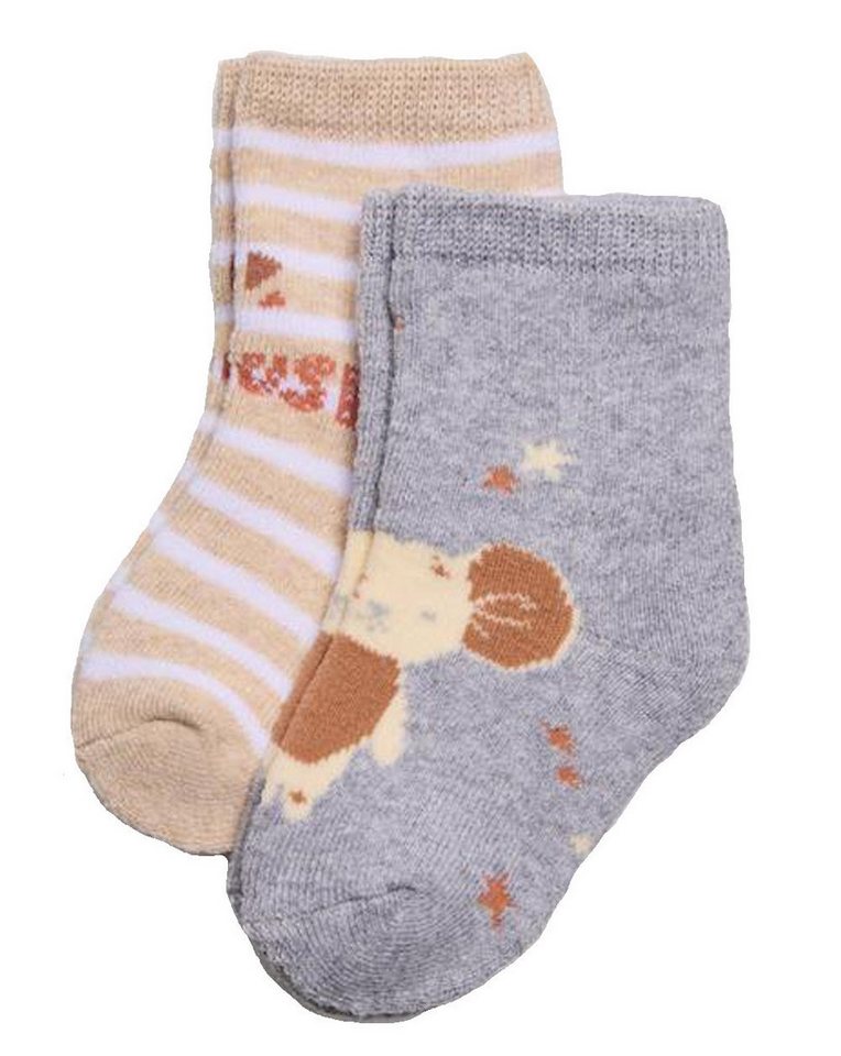 YSABEL MORA Thermosocken Ysabel Mora 2er Pack Baby Thermo Strümpfe Socken Maus grau peach Ringe (2-Paar) Bild 4