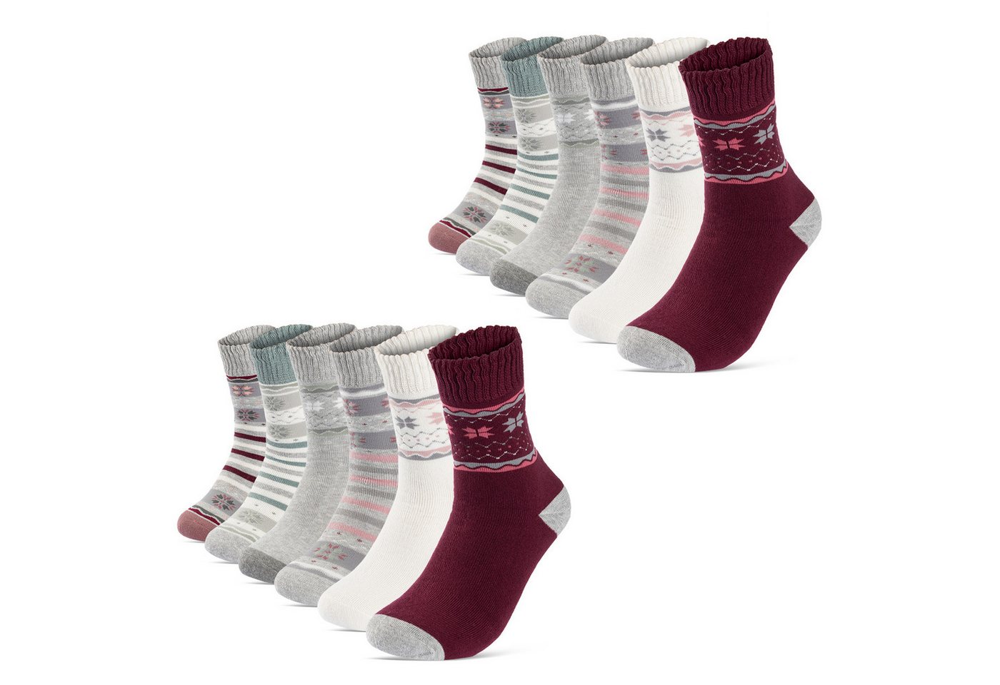 sockenkauf24 Thermosocken Damen warme Wintersocken Vollfrottee (38204, 12-Paar, 35-38) aus Baumwolle mit Komfortbund Bild 2