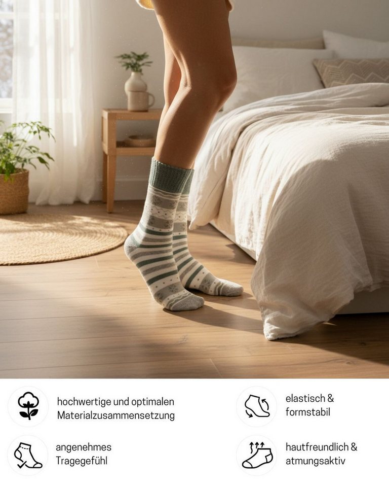 sockenkauf24 Thermosocken Damen warme Wintersocken Vollfrottee (38204, 12-Paar, 35-38) aus Baumwolle mit Komfortbund Bild 5