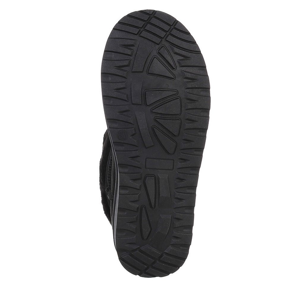 Ital-Design Damen Snowboots Freizeit Snowboots (88460414) Flach Flache Stiefeletten in Schwarz