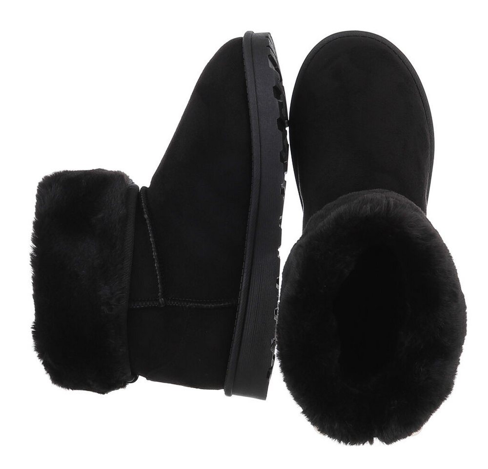 Ital-Design Damen Snowboots Freizeit Snowboots (88460414) Flach Flache Stiefeletten in Schwarz Bild 4