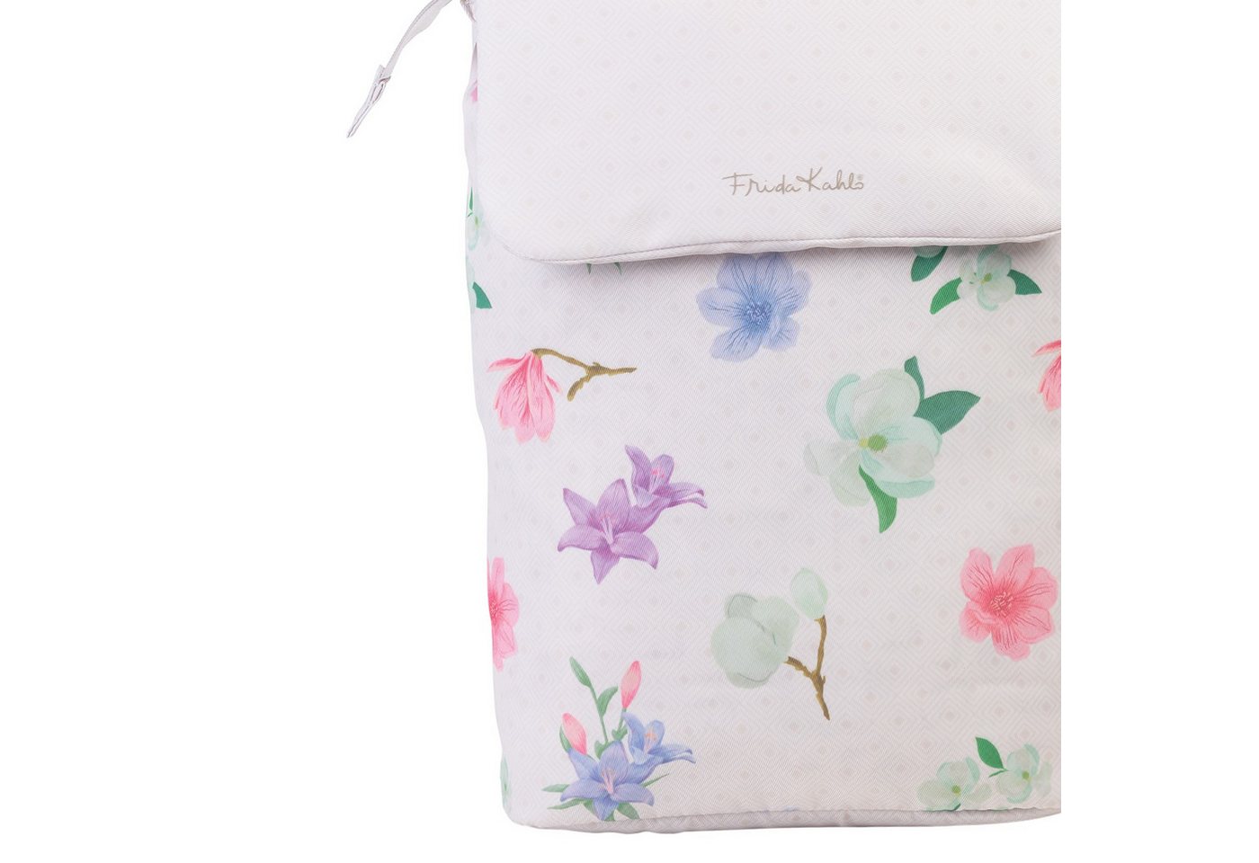 Frida Kahlo Rucksack Frida Kahlo Rucksack beige natur Nylon (Cityrucksack), Damen Cityrucksack Nylon, beige, ca. 14cm hoch, Floral, bunte Blumen Bild 3