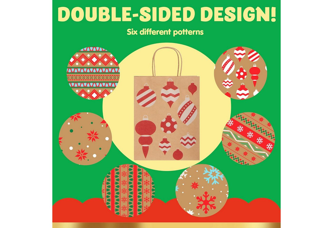 JOYIN Aufbewahrungstasche JOYIN Weihnachts Kraft-Geschenktüten, 24 Stück 6 Motive