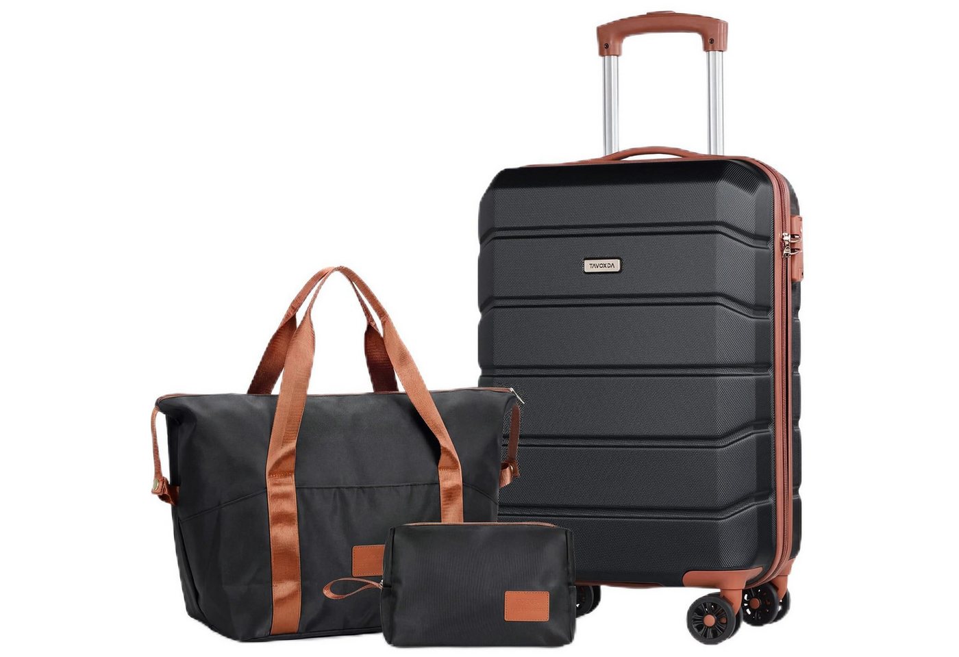 Tavoxda Kofferset 5-teiliges Kofferset, Trolley-Reisekofferset mit ABS-Hartschale, in schlichtem Design, mit viel Stauraum, stabil und strapazierfähig Bild 3