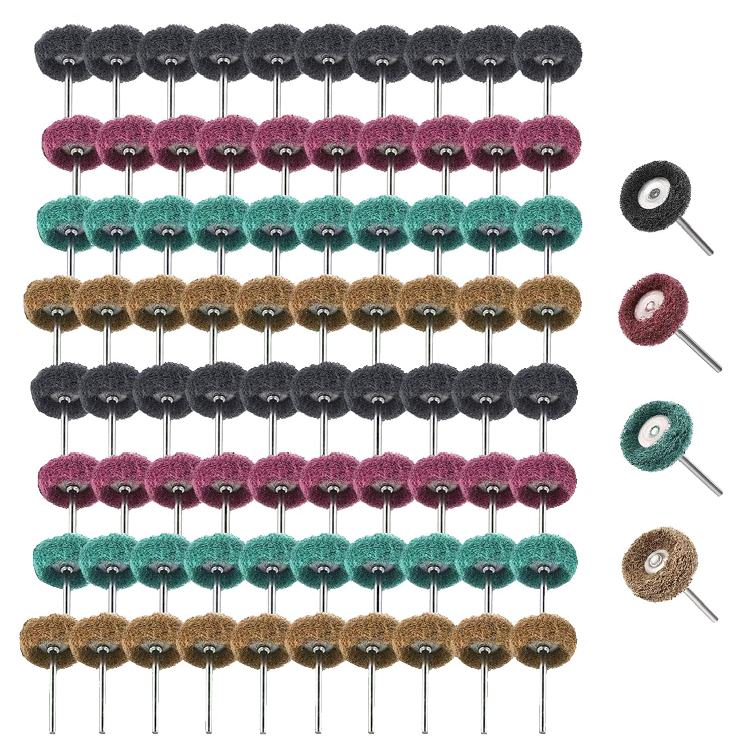 80 Pièces Kit Polissage Perceuse, Accessoires Dremel Polissage Abrasif De 25mm Outils Rotatifs Dremel, Grain 120/180/320/400, Accessoires De Polissage Pour Bois Calcul Bijoux Plaque De Cadran