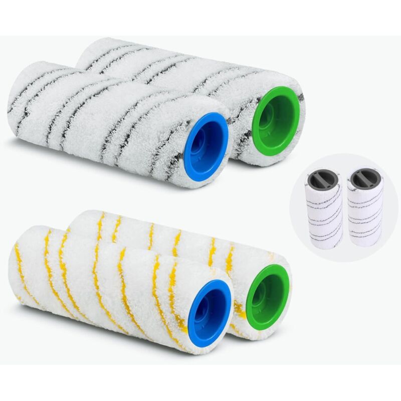 Rouleaux De Rechange, 4 Pièces Remplacement Des Rouleaux Pour Karcher Fc7 Fc5 Fc3d Fc3, Rouleaux De Rechange Accessoire, Pour Sols Durs Résistants, Pierre, Céramique