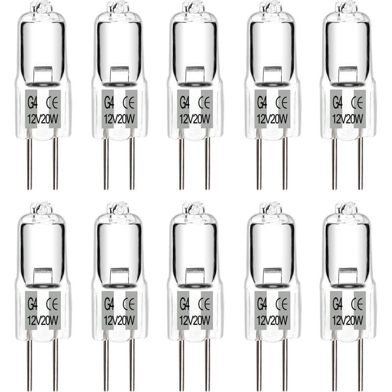 G4 12v 20w Dimmbare Halogenlampe Warmweiß, G4 Halogenkapsel Für Dunstabzugshaube, Küche, Kronleuchter, Wohnzimmer, 10er-pack [energieklasse G]