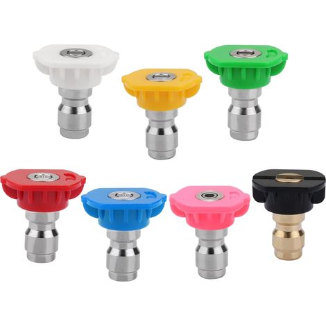 Lot De 7 Embouts De Buse De Pulvérisation Pour Laveuse À Pression, 1/4 Buses À Connexion Rapide Sont Principalement Utilisées Pour Le Nettoyage De Voiture Et Le Jardinage