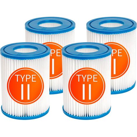 Filtres De Piscine Compatibles Avec La Cartouche Pour Bestway Ii, Filtre De Rechange Pour Spas Compatible Avec La Pompe Filtrante Lay Z Spa, Lot De 4 Cartouches Type Ii