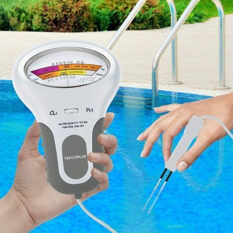 Testeur Numérique De Qualité D'Eau Pour Piscine – Mesure Chlore Et Ph – Écran Lcd Facile À Lire – Pour Spas Et Piscines À Domicile-chrom
