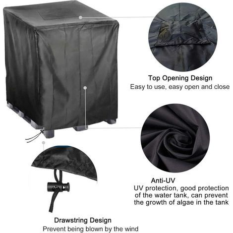 600-liter-tankabdeckung, Regenwassersammelabdeckung, Geeignet Für 600-liter-außentanks, Uv-schutz, Staubdicht, Größe (120 X 80 X 100 Cm)