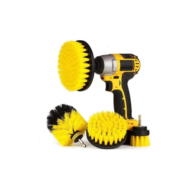 Set Mit 4 Bohrmaschinen-reinigungsbürsten – Hochwertiges Nylon – Für Fliesen, Ziegel, Marmor – 12,7 Mm Schnellwechselaufsatz