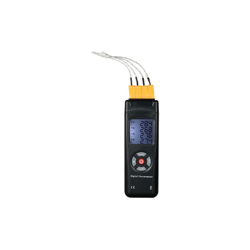 Tl-tk04 4-kanal-thermometer Vom Typ K Mit Thermoelementkontakt Und Digitalanzeige.