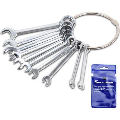 Lot De 10 Petites Clés Métriques De 4 À 11 Mm Avec Pochettes De Rangement Portables Et Anneau
