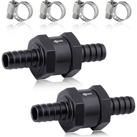 6pcs De Carburant De Ligne De Carburant 10mm 3/8 Anti-retour De L’eau Clapet En Alliage D’aluminium Pour L’eau Essence