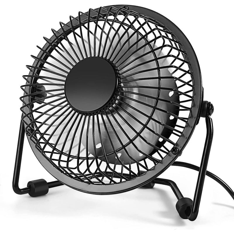 Small Desktop Fan, 4-inch Portable Usb Desktop Fan, Mini Metal Cooling Fan Powered By Usb, High-speed Wind, Silent Operation