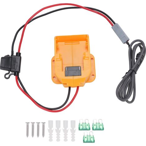Kit D'Alimentation Cc Compact Et Portable Pour Antenne Satellite Rectangulaire Avec Fusibles, Câble De 97,5 Cm (3,2 Pi) Pour Batteries Dcb 18 V Et 20 V