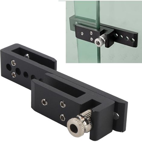 Serrure De Porte Coulissante Sans Cadre Pour Salle De Douche, 12 Trous, En Acier Inoxydable, Pour Salle De Bain, Idéale Pour La Maison Ou L'Hôtel, Noire, 12 Mm