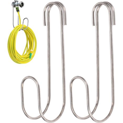 Lot De 2 Crochets De Rangement Pour Tuyau D'Arrosage En Acier Inoxydable 304, Supportant Jusqu'à 20 Kg (44 Lb), Pour Garage, Jardin Et Atelier.