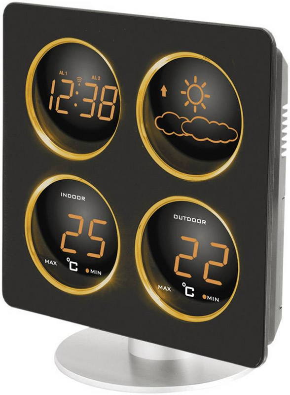 [neuwertig] B-ware Techno Line Ws 6830 Funk Wetterstation Thermometer Digital Anzeige Schwarz458