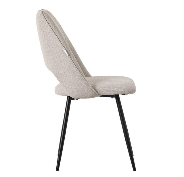 Esszimmerstühle 6er Set Beige, Wohnzimmerstühle Aus Stoffbezug Mit Schwarzen Metallbeinen, Küchenstühle Mit Rückenlehne, Polsterstühle Für Esszimmer Wohnzimmer Küche Büro, Gepolsterte Sessel - Ml-design