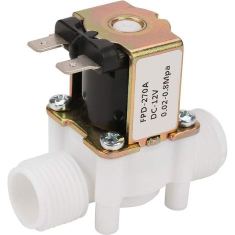 Magnetventil, 12 V Dc, G1/2" Nc, Kunststoff-wassereinlass-magnetventil, 0,02–0,8 Mpa, Normalerweise Geschlossen