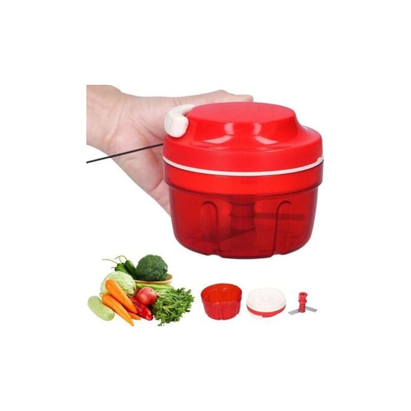 Zwiebelschneider, Küchengerät, Gemüseschneider, Manuelle Küchenmaschine (rot)
