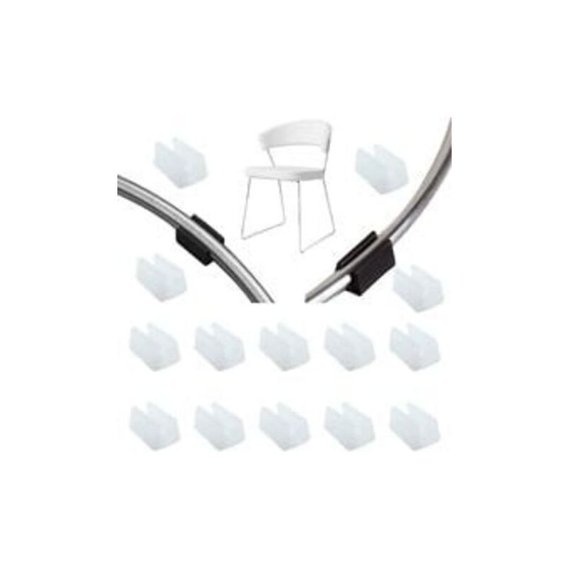 32 Stück Stuhlbeinschoner, Rohrendkappen, Bodenschoner, Möbel, U-förmige Kunststoff-stuhlkappen, Stuhlbeinkappen, Silikon-schlauchschellen (14 Mm, Weiß)