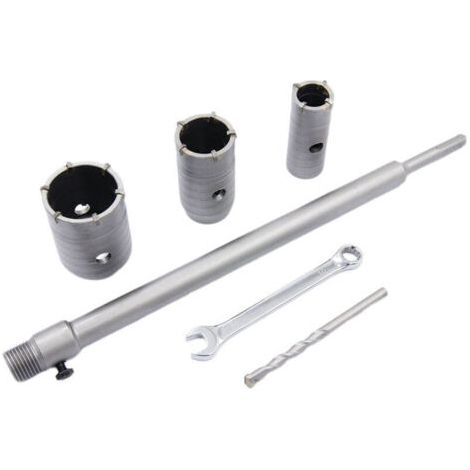 Green Mobility – Lochsägen-set, Sds-plus-bohrer Für Beton 30 Mm, 40 Mm, 50 Mm Und 350 Mm Mit Verlängerung Und Hartmetallspitze, Lochsäge Für Ziegel, Stein, Beton Und Zement