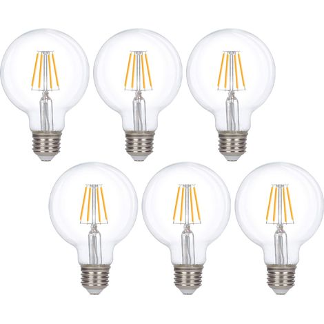 Retro-led-lampen Mit E27-fassung, Dimmbar, 4 W, G80, Warmweiß (2700 K), Ideal Für Pendel-, Tisch- Und Wandleuchten – 6er-pack