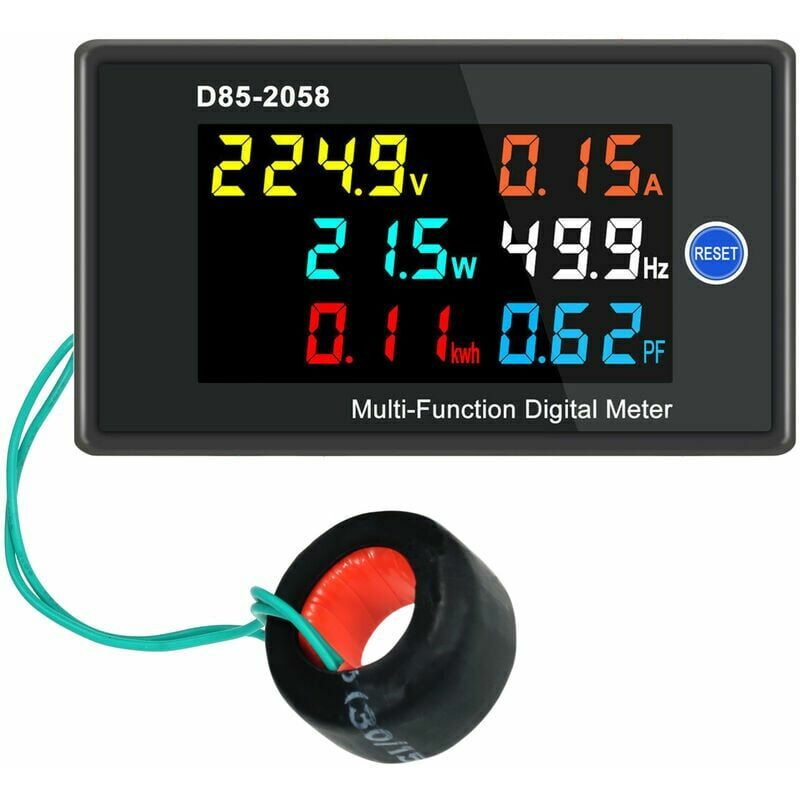 Medidor Digital Monofásico Multifuncional Display Lcd Tensão Ac Medidor De Medição De Energia Elétrica Display Preto Ac40300v