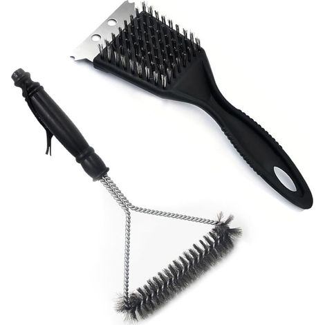 Xepho 2-teiliges Grillbürsten-set, Bbq-reinigungsbürste, Grillbürste, Bbq-bürste, 2-in-1 Edelstahl-draht-grillbürste + Spitze Multifunktions-grillbürste