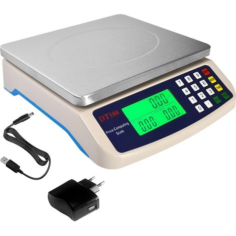 Gewerbliche Preis-gewichts-waage 30 Kg / 1 G, Professionelle Marktwaage Mit Zählfunktion, Ideal Für Restaurantküchen, Caterer Und Geschäfte