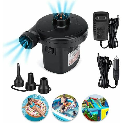 Green Mobility – Elektrische 2-in-1-luftpumpe Mit 3 Düsen, Inklusive Entlüfter Und Aufblasvorrichtung, 220 V/240 V/12 V Wechselstrom, Elektrische Paddelpumpe Für Schwimmbäder Und Luftbetten