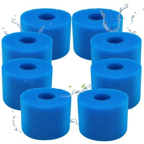 (8 Pièces)lot De 8 Filtres De Piscine En Mousse Filtre Pour Intex Type S1 - Filtre En Mousse Pour Spa, Piscine - Réutilisables Et Lavables - Éponge De Filtration De Type S1